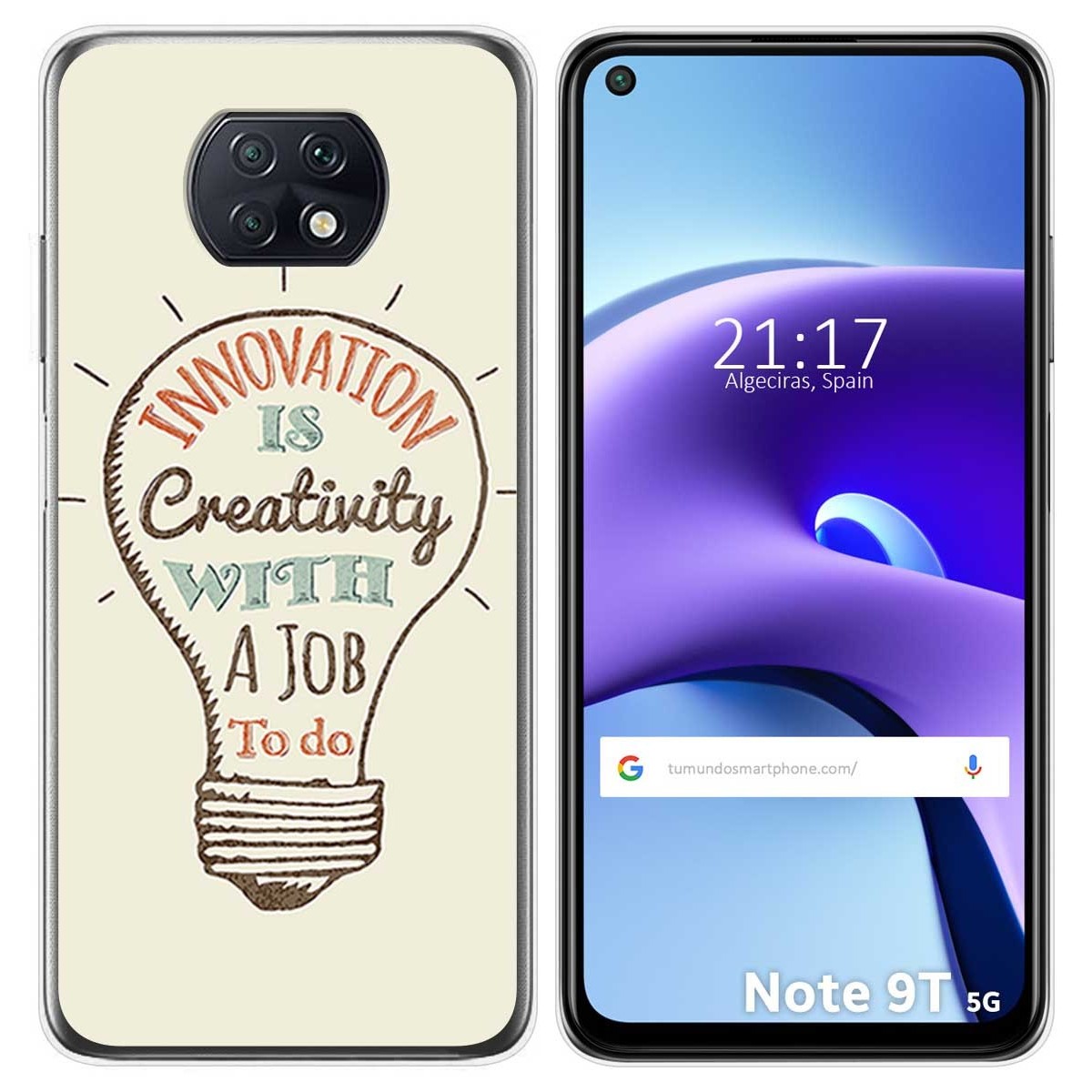 Funda Gel Tpu para Xiaomi Redmi Note 9T 5G diseño Creativity Dibujos