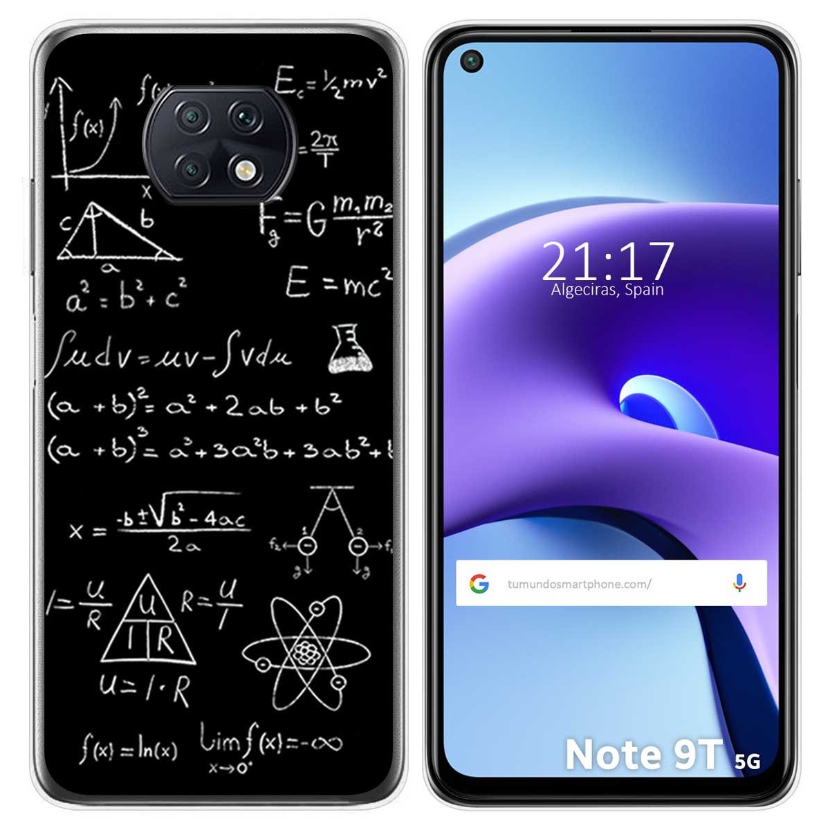 Funda Gel Tpu para Xiaomi Redmi Note 9T 5G diseño Formulas Dibujos