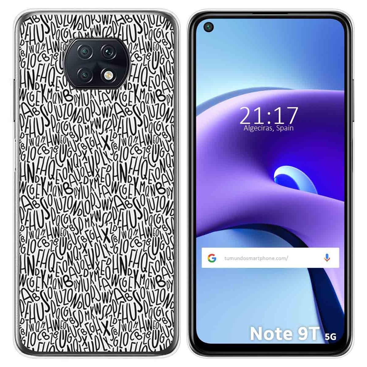 Funda Gel Tpu para Xiaomi Redmi Note 9T 5G diseño Letras Dibujos