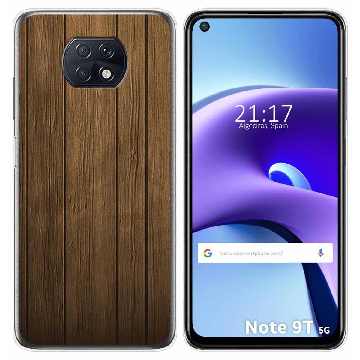 Funda Gel Tpu para Xiaomi Redmi Note 9T 5G diseño Madera Dibujos