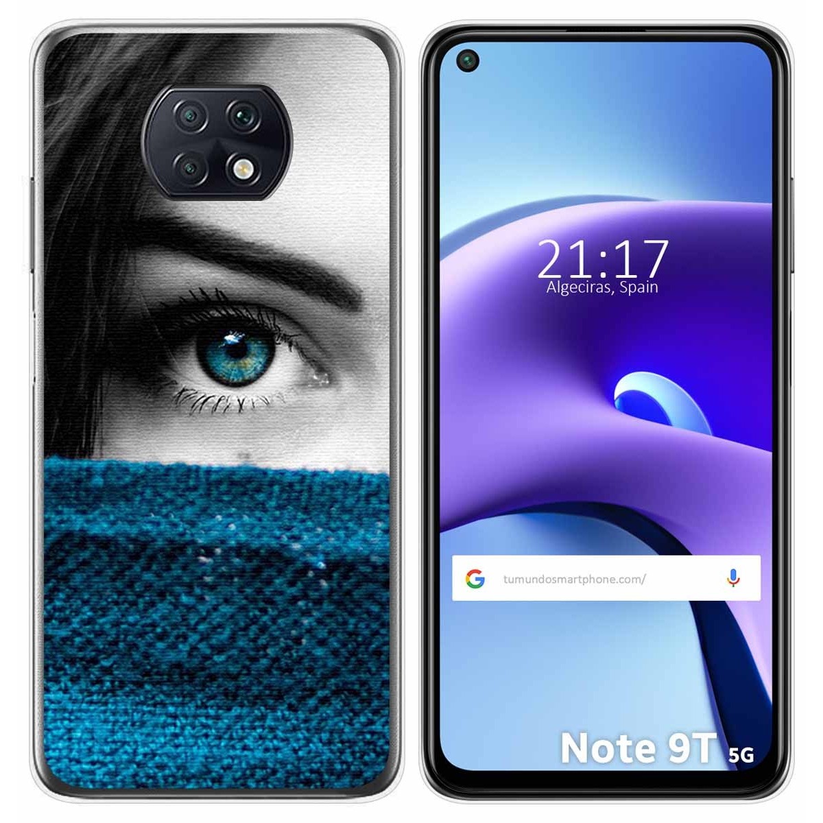 Funda Gel Tpu para Xiaomi Redmi Note 9T 5G diseño Ojo Dibujos