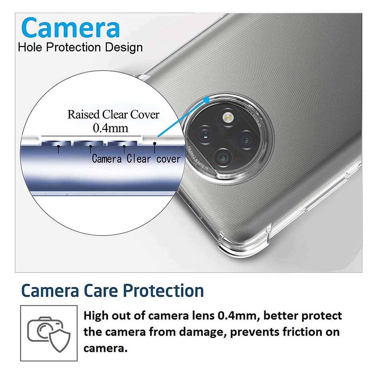 Funda Gel Tpu Anti-Shock Transparente para Xiaomi Redmi Note 9T 5G