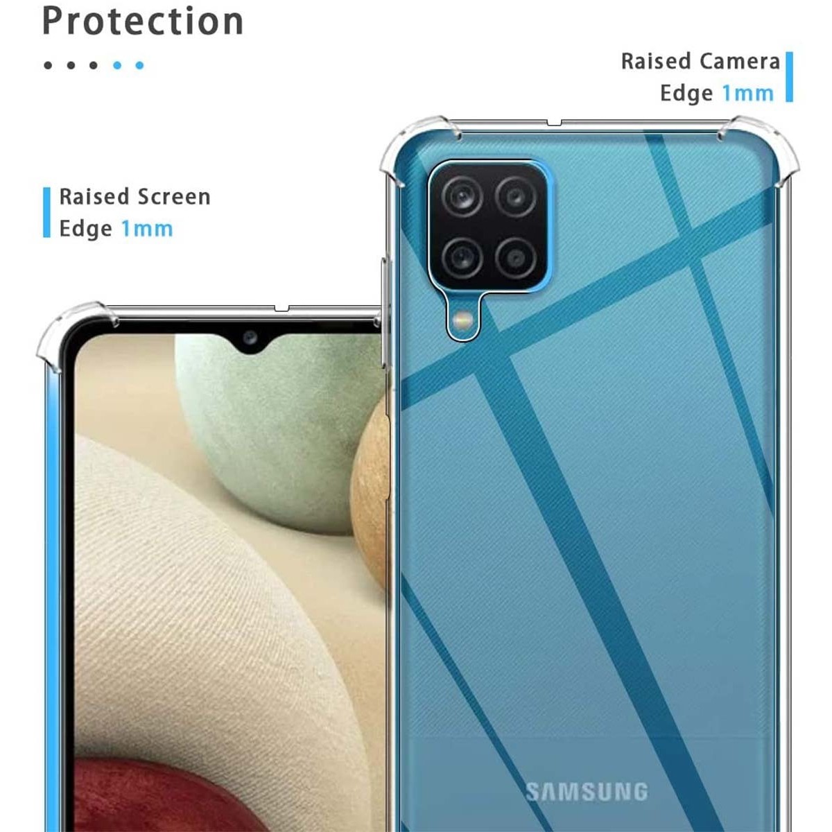 Funda Gel Tpu Anti-Shock Transparente para Samsung Galaxy A12 / M12