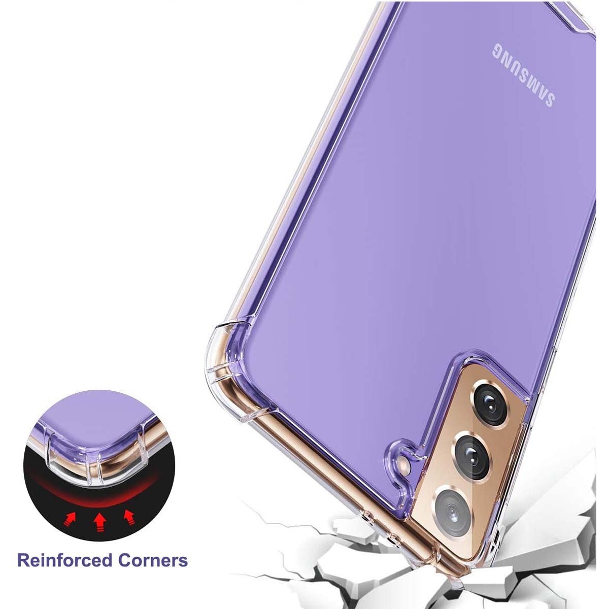 Funda Gel Tpu Anti-Shock Transparente para Samsung Galaxy S21 5G