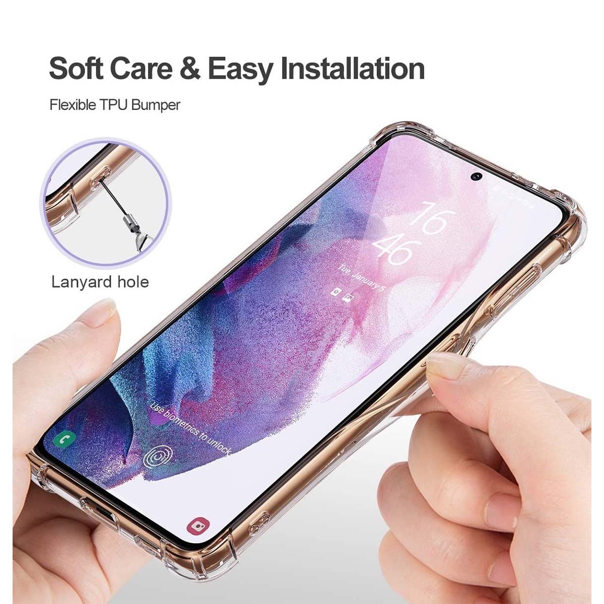 Funda Gel Tpu Anti-Shock Transparente para Samsung Galaxy S21 5G