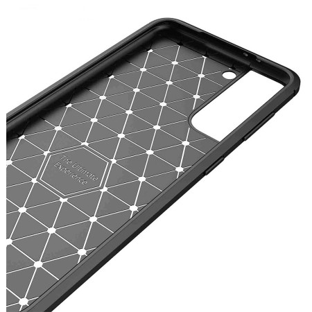 Funda Gel Tpu Tipo Carbon Negra para Samsung Galaxy S21 5G