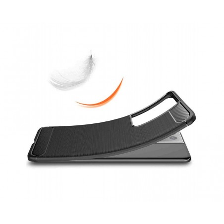 Funda Gel Tpu Tipo Carbon Negra para Samsung Galaxy S21 Ultra 5G