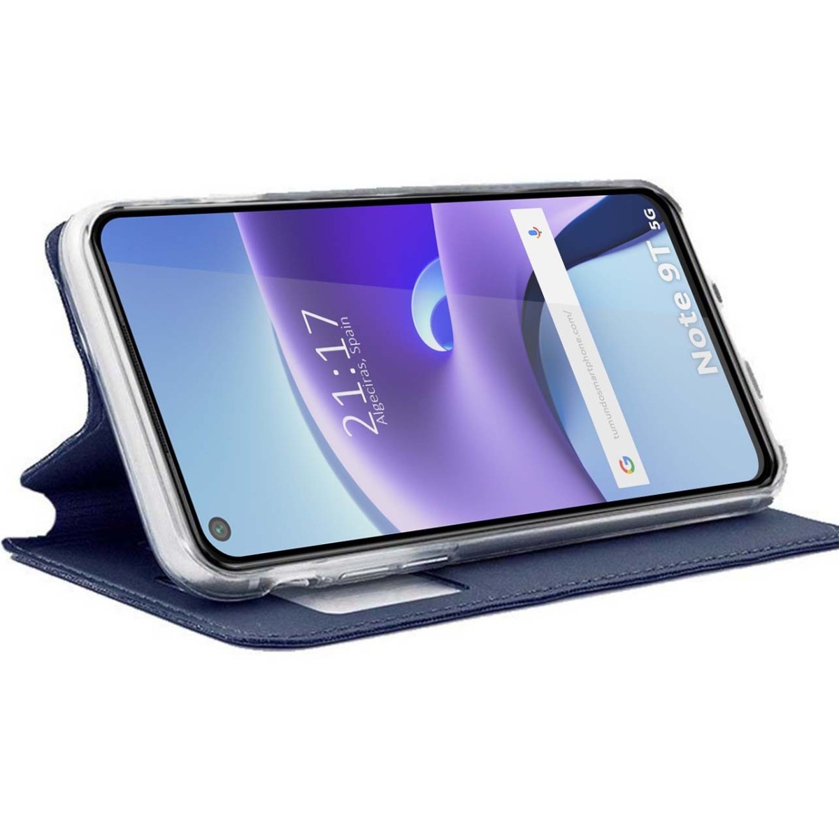 Funda Libro Soporte con Ventana para Xiaomi Redmi Note 9T 5G Color Azul