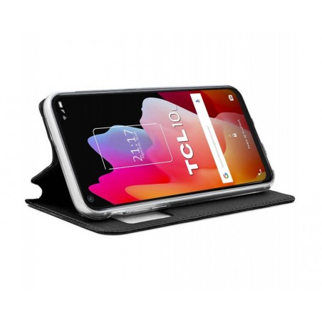 Funda Libro Soporte con Ventana para TCL 10L Color Negra