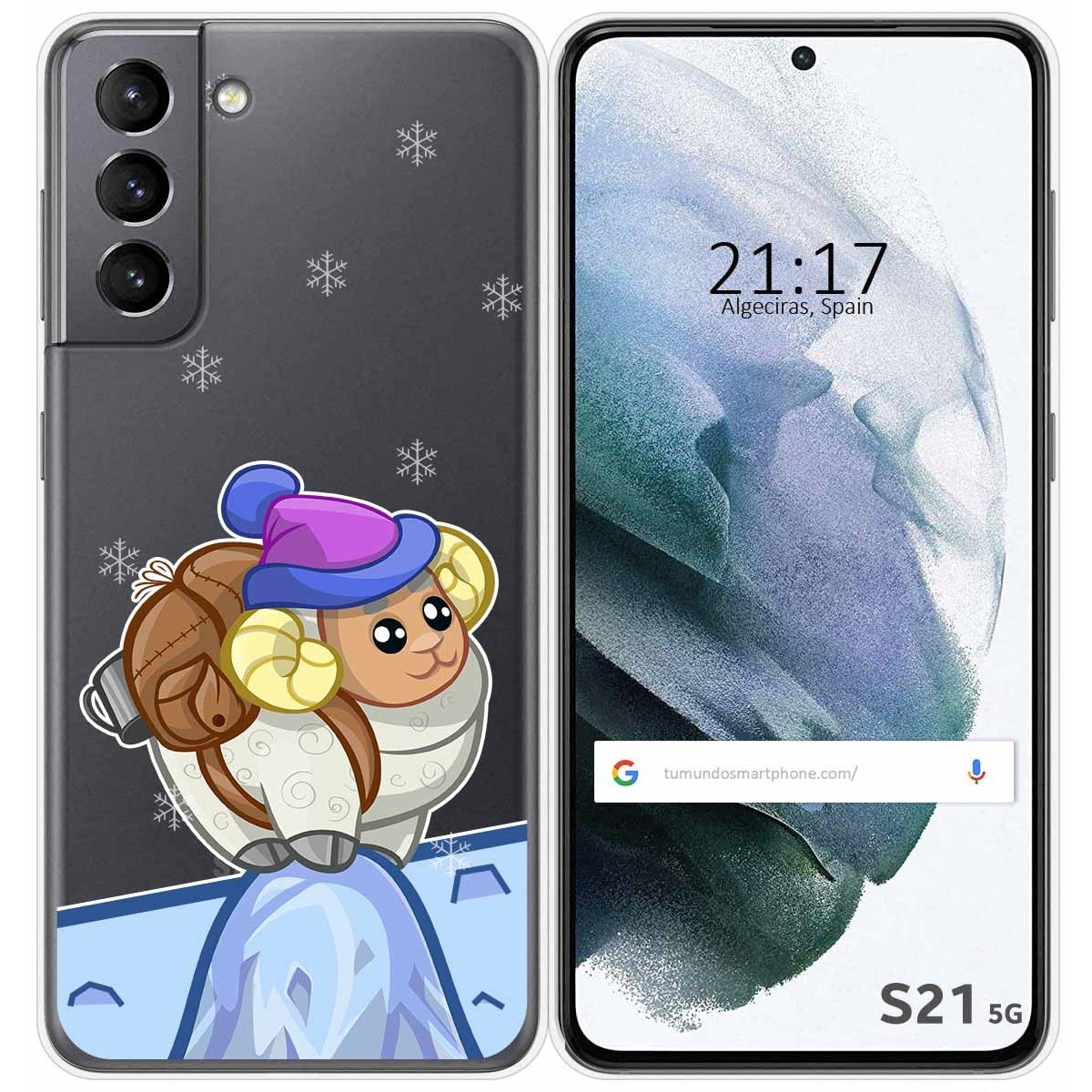 Funda Gel Transparente para Samsung Galaxy S21 5G diseño Cabra Dibujos