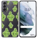 Funda Gel Transparente para Samsung Galaxy S21 5G diseño Cactus Dibujos