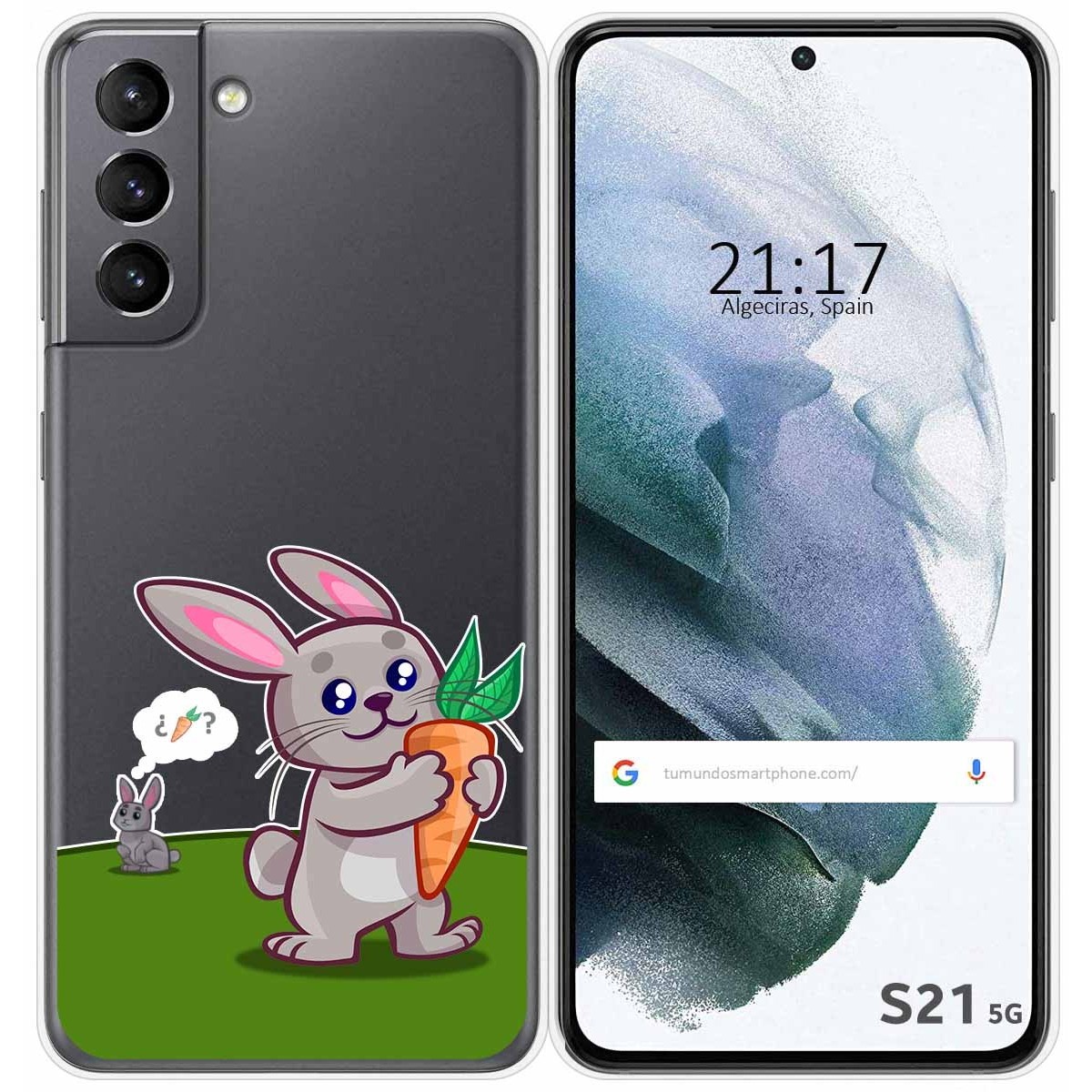 Funda Gel Transparente para Samsung Galaxy S21 5G diseño Conejo Dibujos