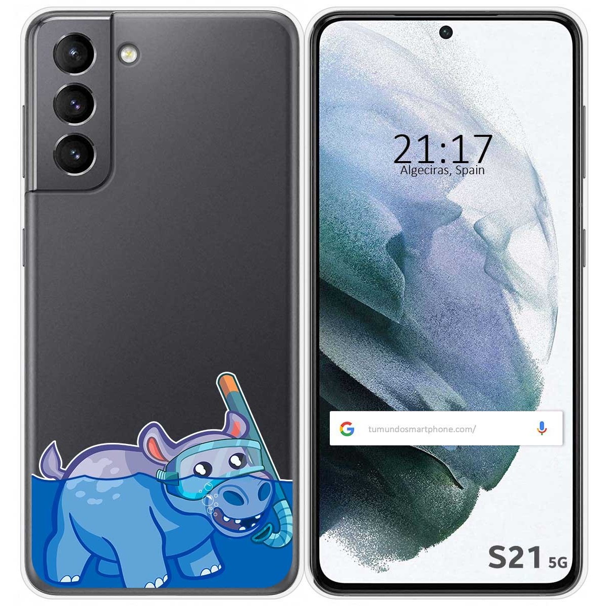 Funda Gel Transparente para Samsung Galaxy S21 5G diseño Hipo Dibujos