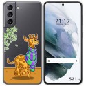 Funda Gel Transparente para Samsung Galaxy S21 5G diseño Jirafa Dibujos