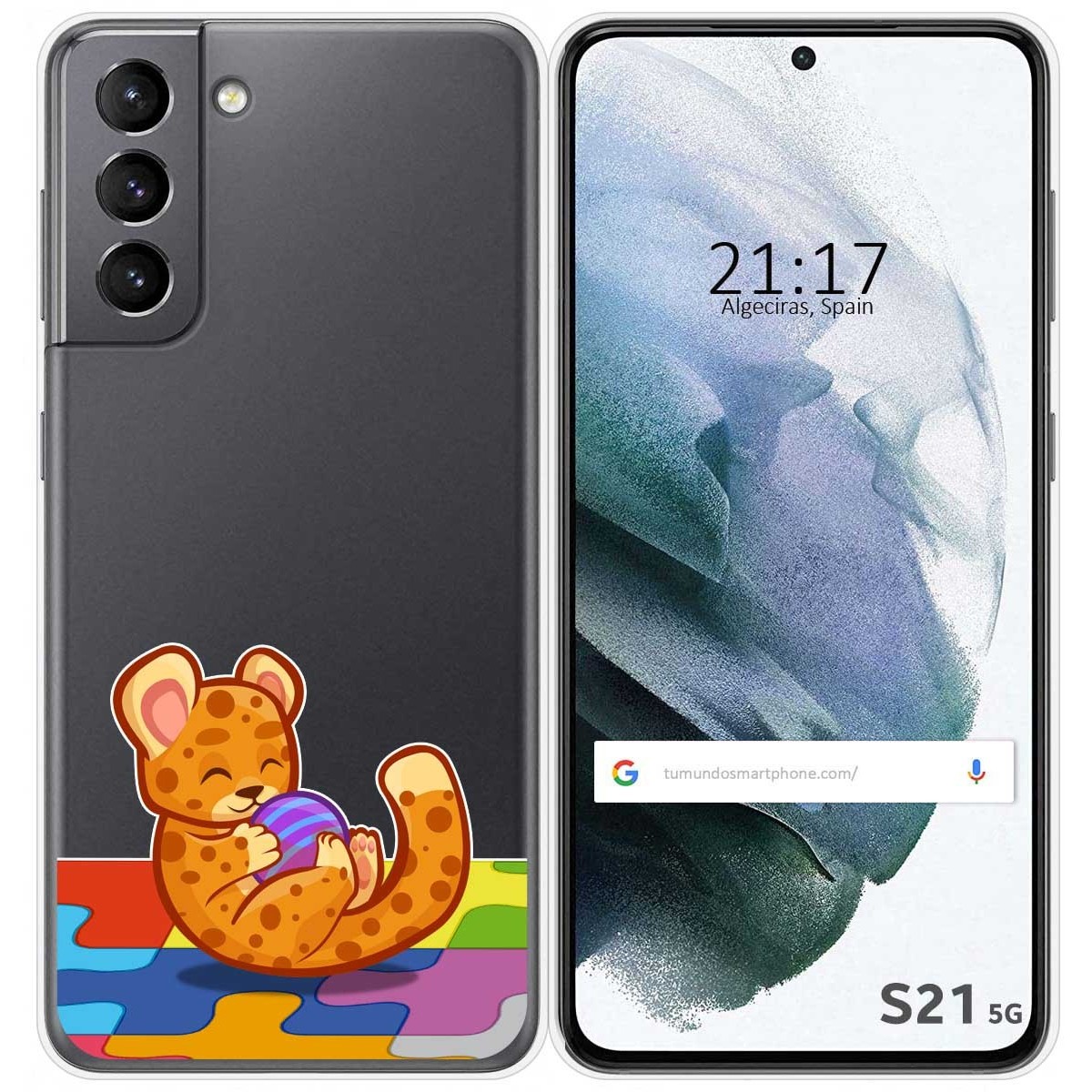 Funda Gel Transparente para Samsung Galaxy S21 5G diseño Leopardo Dibujos