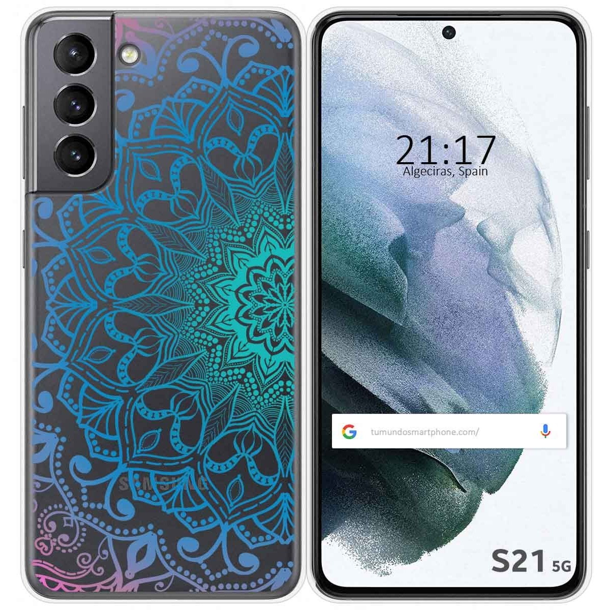Funda Gel Transparente para Samsung Galaxy S21 5G diseño Mandala Dibujos
