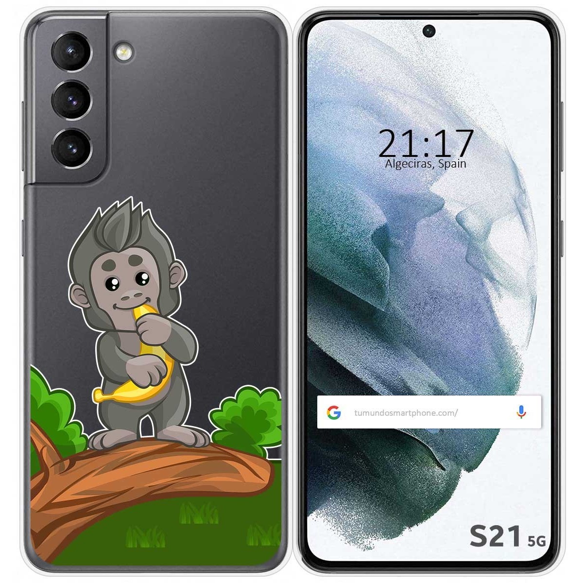 Funda Gel Transparente para Samsung Galaxy S21 5G diseño Mono Dibujos