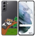 Funda Gel Transparente para Samsung Galaxy S21 5G diseño Panda Dibujos