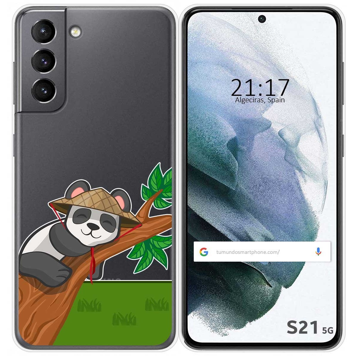 Funda Gel Transparente para Samsung Galaxy S21 5G diseño Panda Dibujos