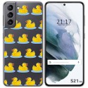 Funda Gel Transparente para Samsung Galaxy S21 5G diseño Pato Dibujos