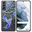 Funda Gel Transparente para Samsung Galaxy S21 5G diseño Plumas Dibujos