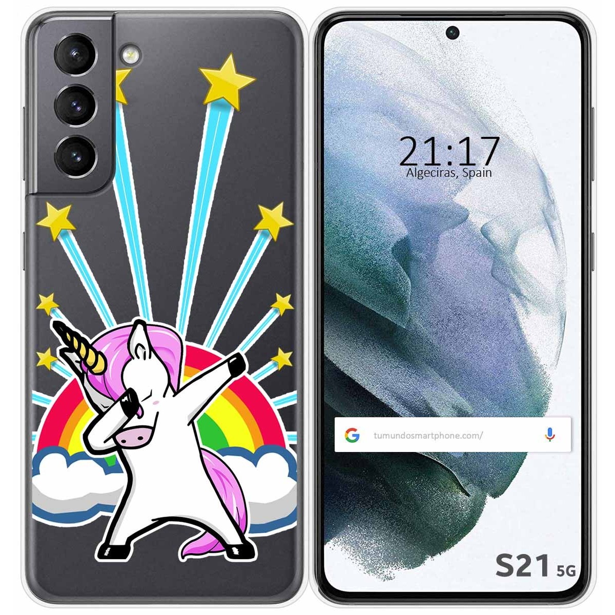Funda Gel Transparente para Samsung Galaxy S21 5G diseño Unicornio Dibujos