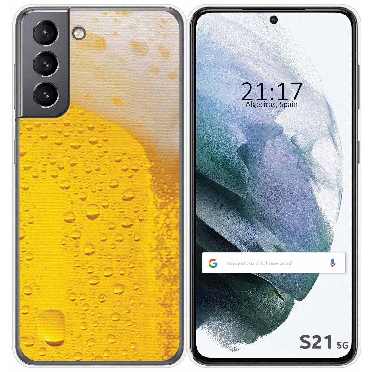 Funda Gel Tpu para Samsung Galaxy S21 5G diseño Cerveza Dibujos