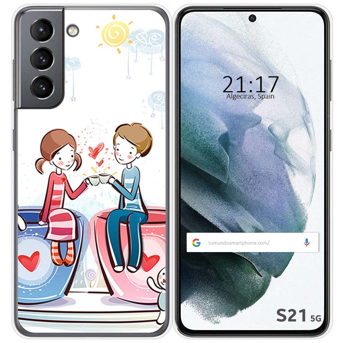 Funda Gel Tpu para Samsung Galaxy S21 5G diseño Café Dibujos