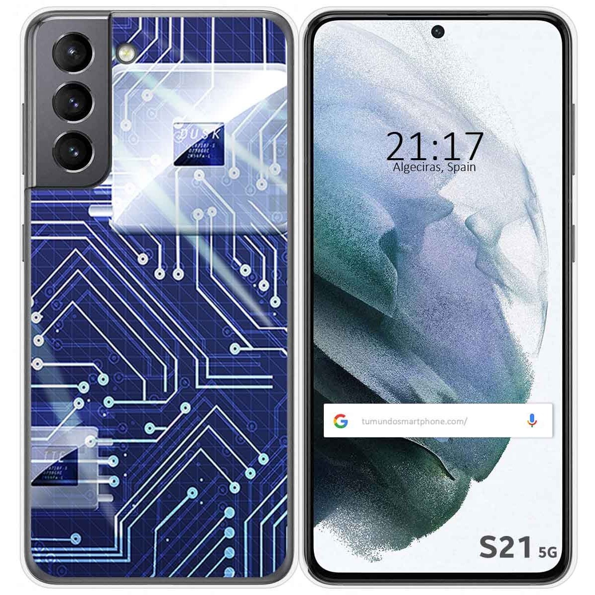 Funda Gel Tpu para Samsung Galaxy S21 5G diseño Circuito Dibujos