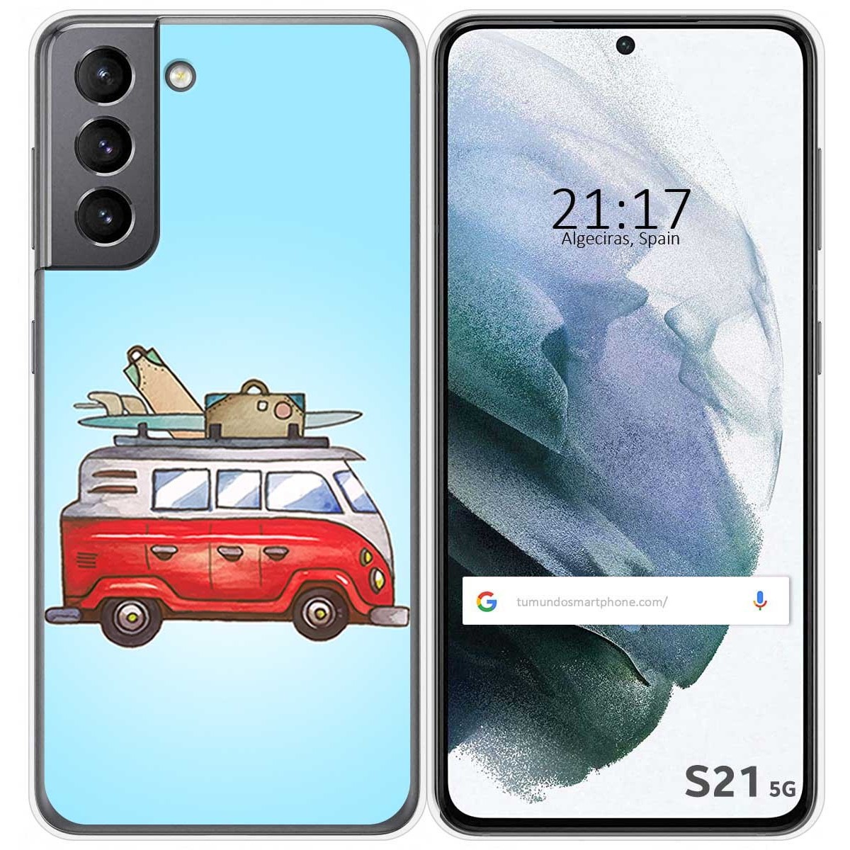 Funda Gel Tpu para Samsung Galaxy S21 5G diseño Furgoneta Dibujos