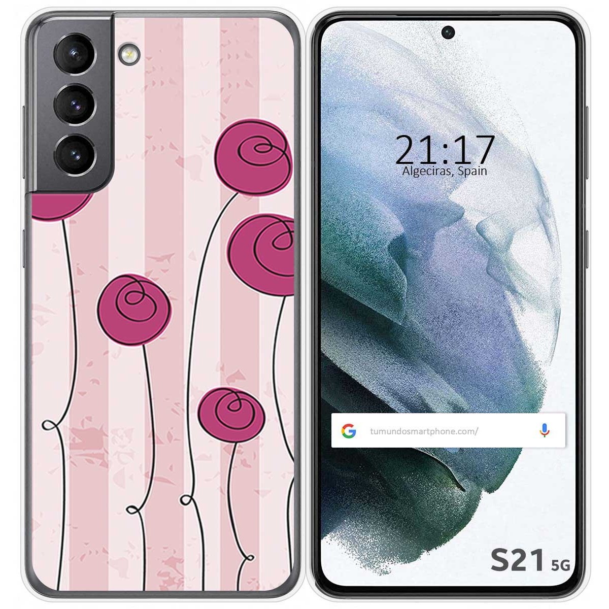 Funda Gel Tpu para Samsung Galaxy S21 5G diseño Flores Vintage Dibujos