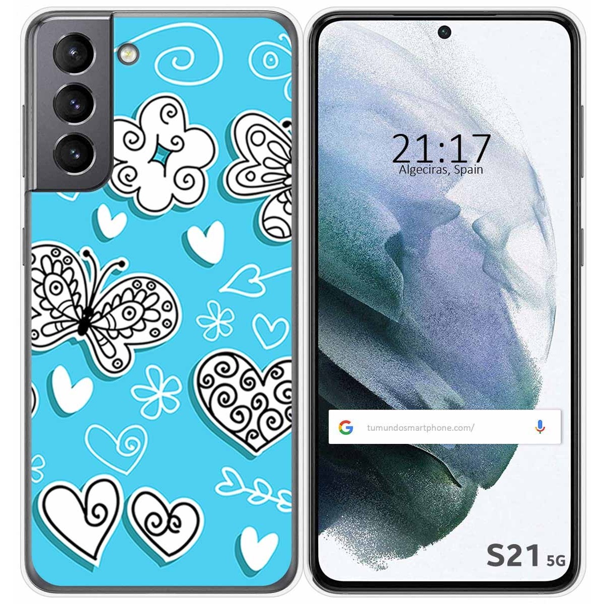 Funda Gel Tpu para Samsung Galaxy S21 5G diseño Mariposas Dibujos