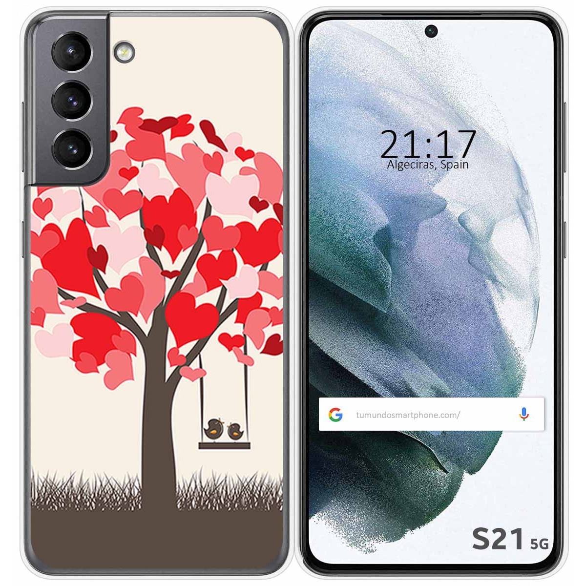 Funda Gel Tpu para Samsung Galaxy S21 5G diseño Pajaritos Dibujos