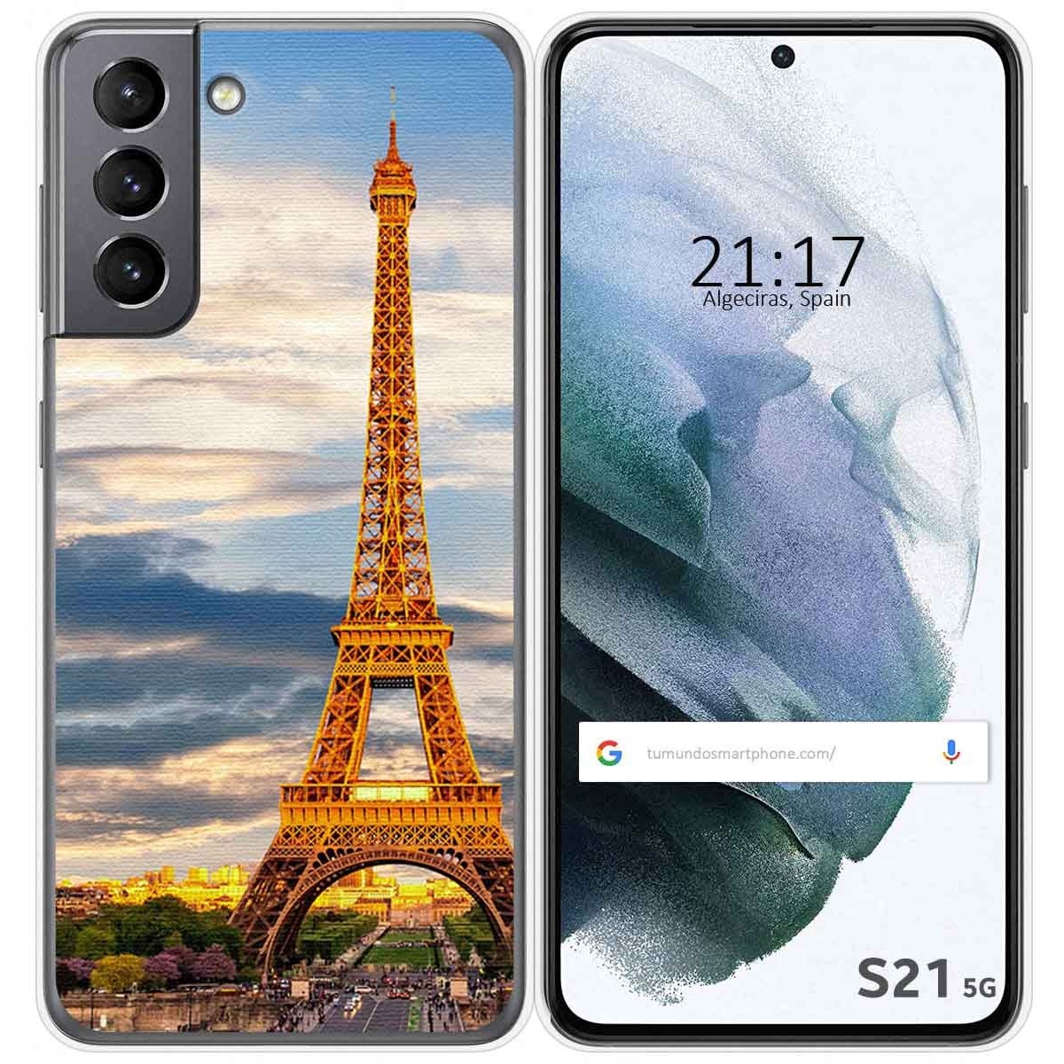 Funda Gel Tpu para Samsung Galaxy S21 5G diseño Paris Dibujos