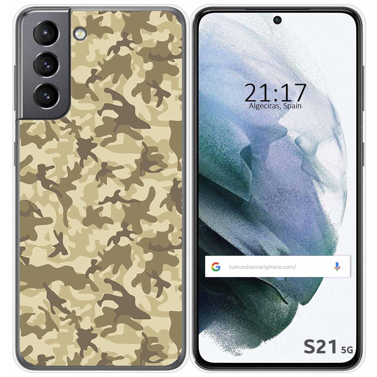 Funda Gel Tpu para Samsung Galaxy S21 5G diseño Sand Camuflaje Dibujos