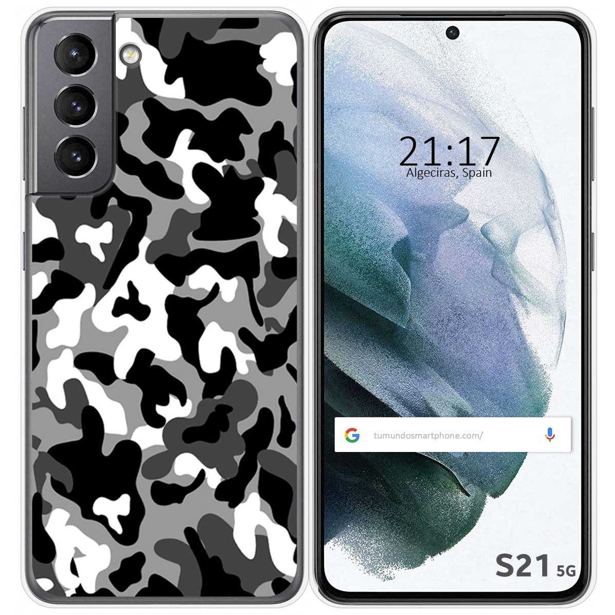 Funda Gel Tpu para Samsung Galaxy S21 5G diseño Snow Camuflaje Dibujos