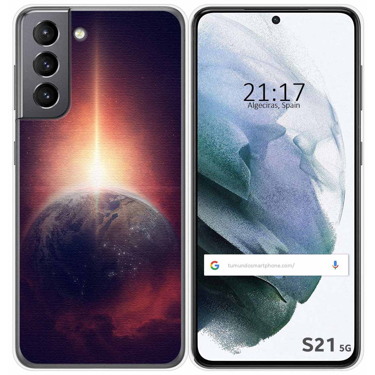 Funda Gel Tpu para Samsung Galaxy S21 5G diseño Tierra Dibujos