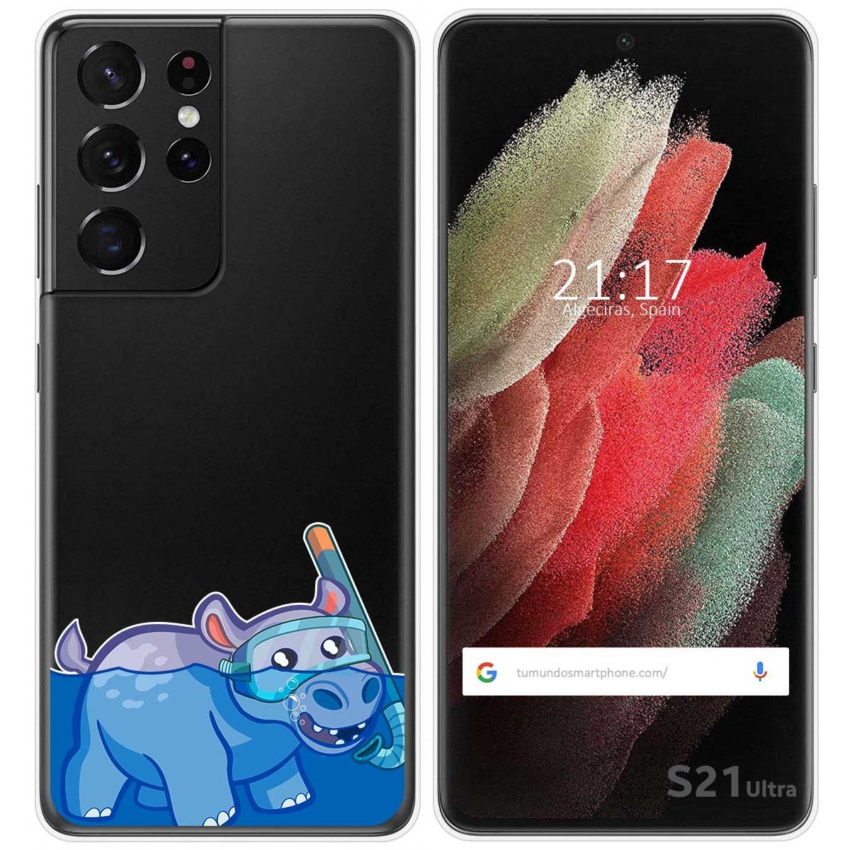 Funda Gel Transparente para Samsung Galaxy S21 Ultra 5G diseño Hipo Dibujos