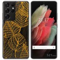Funda Gel Transparente para Samsung Galaxy S21 Ultra 5G diseño Hojas Dibujos