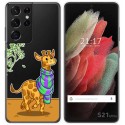 Funda Gel Transparente para Samsung Galaxy S21 Ultra 5G diseño Jirafa Dibujos