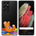 Funda Gel Transparente para Samsung Galaxy S21 Ultra 5G diseño Leopardo Dibujos