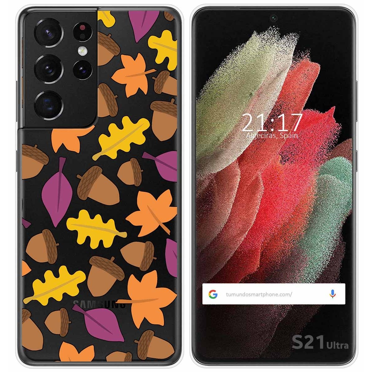 Funda Gel Transparente para Samsung Galaxy S21 Ultra 5G diseño Otoño Dibujos