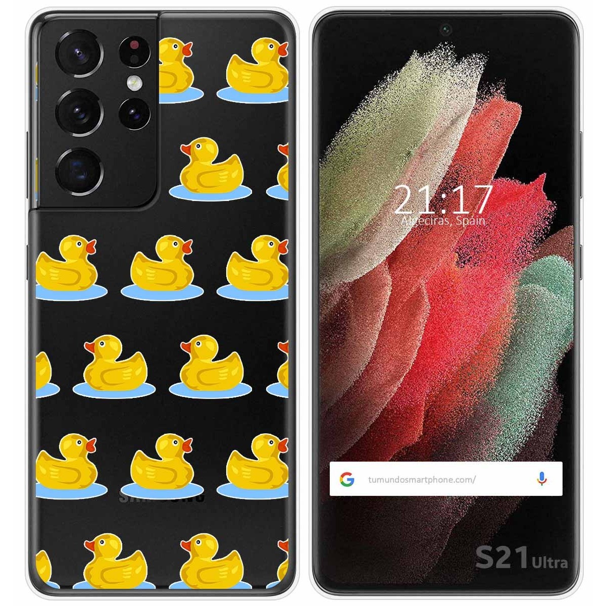 Funda Gel Transparente para Samsung Galaxy S21 Ultra 5G diseño Pato Dibujos