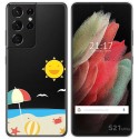 Funda Gel Transparente para Samsung Galaxy S21 Ultra 5G diseño Playa Dibujos