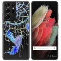 Funda Gel Transparente para Samsung Galaxy S21 Ultra 5G diseño Plumas Dibujos