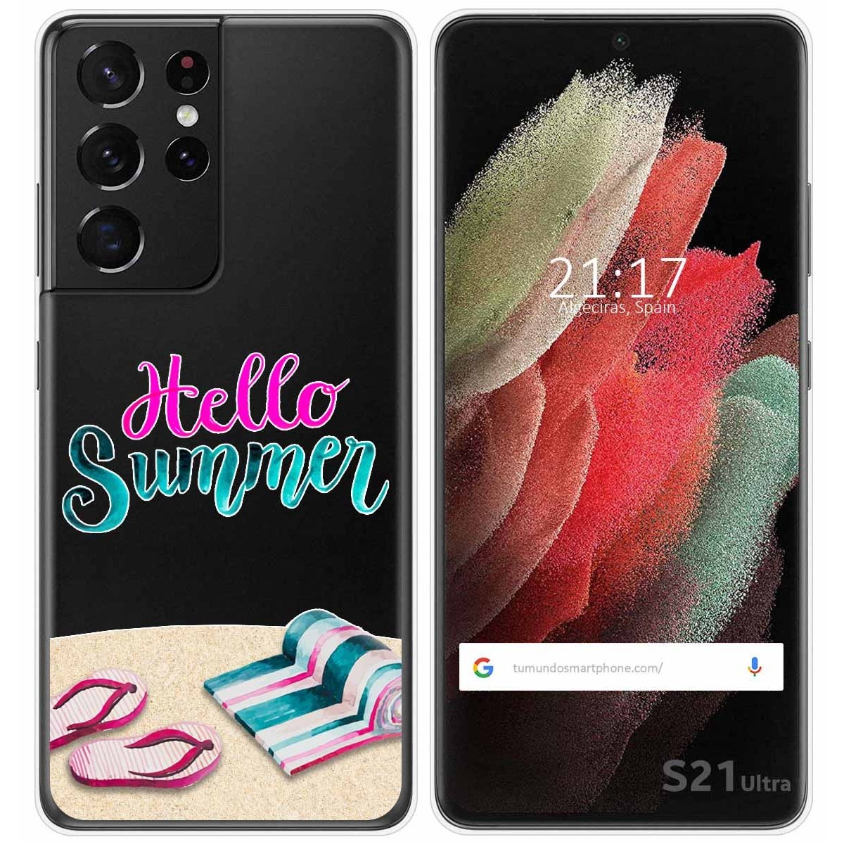 Funda Gel Transparente para Samsung Galaxy S21 Ultra 5G diseño Summer Dibujos
