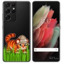 Funda Gel Transparente para Samsung Galaxy S21 Ultra 5G diseño Tigre Dibujos