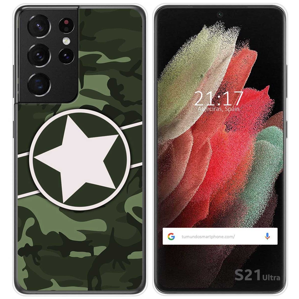 Funda Gel Tpu para Samsung Galaxy S21 Ultra 5G diseño Camuflaje 01 Dibujos