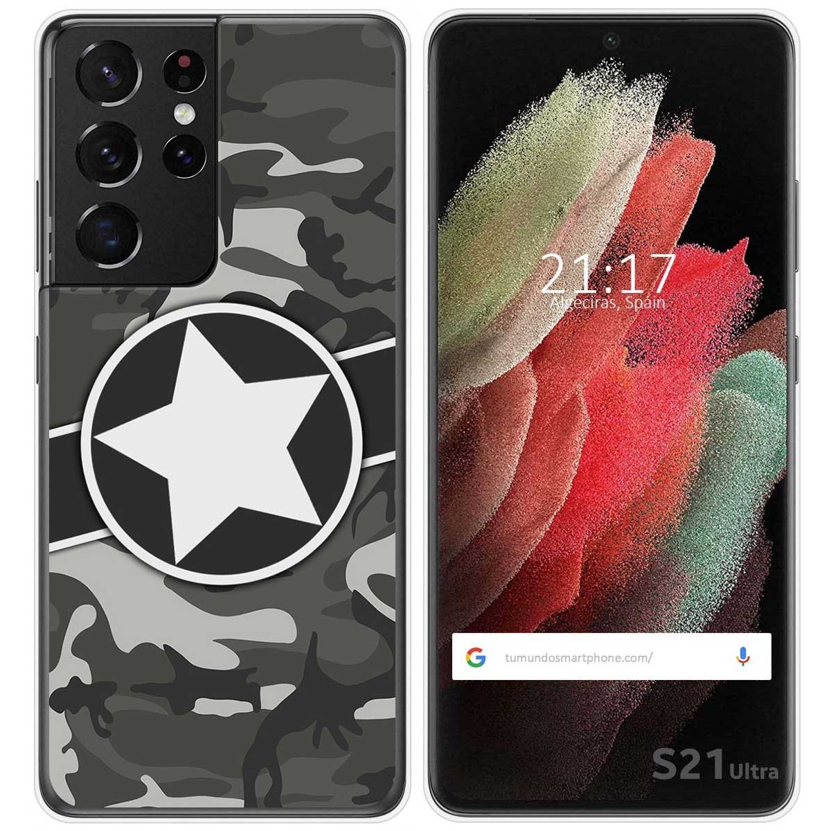 Funda Gel Tpu para Samsung Galaxy S21 Ultra 5G diseño Camuflaje 02 Dibujos