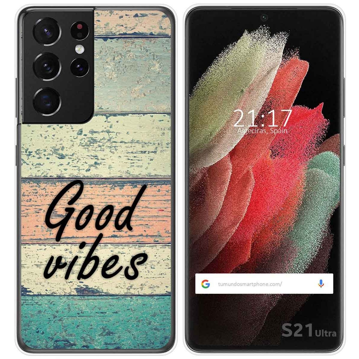 Funda Gel Tpu para Samsung Galaxy S21 Ultra 5G diseño Madera 01 Dibujos